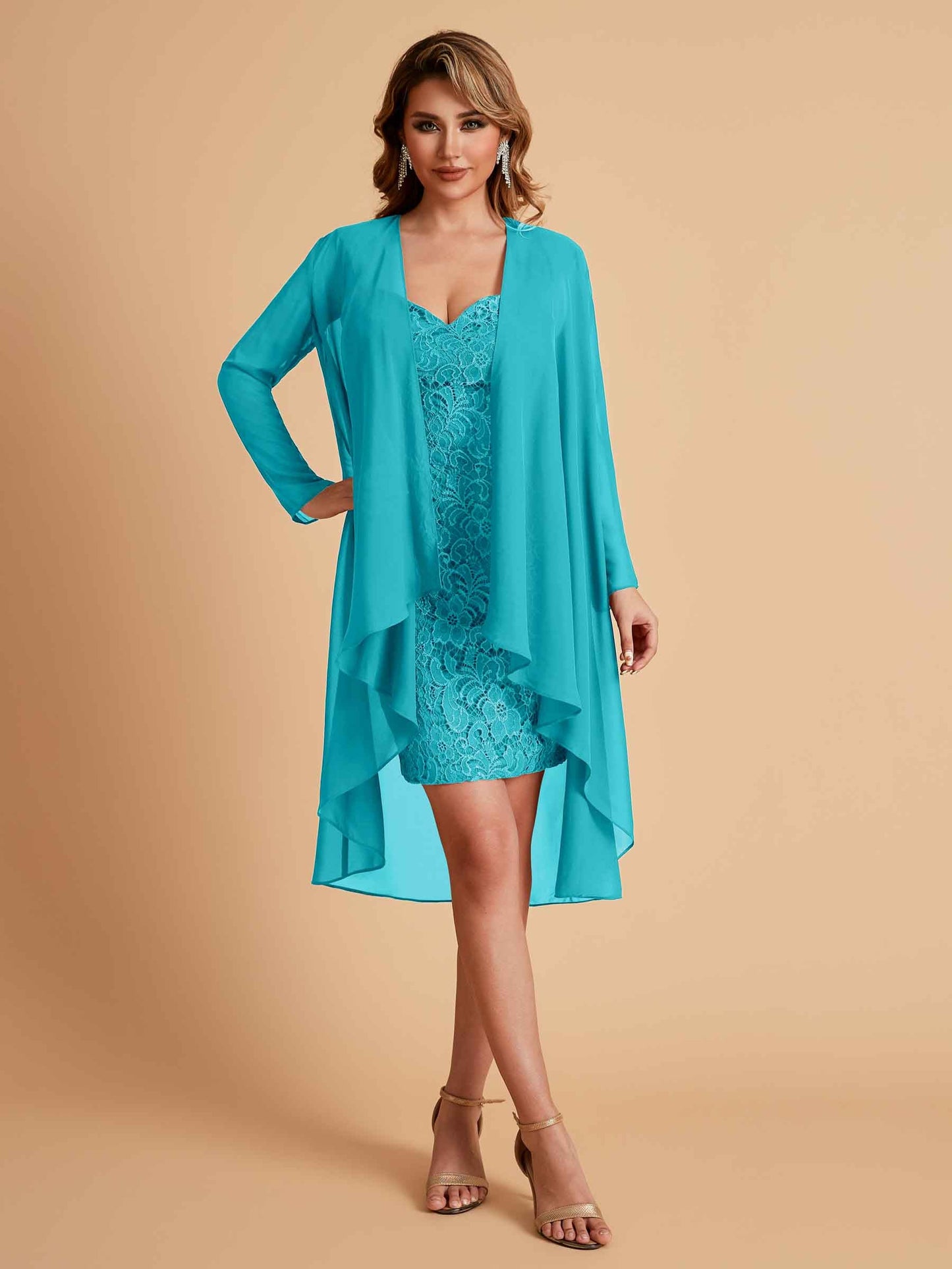 Elegant Column Chiffon Short Sleeveless Mother of the Brides Dresses Online