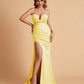 Elegant Satin Sweetheart Mermaid Side Slit Floor Length Bridesmaid Dresses