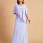 Elegant A-line Chiffon Half Sleeves V-neck Mother of the Brides Dresses Online