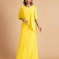 Elegant A-line Chiffon Half Sleeves V-neck Mother of the Brides Dresses Online