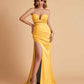 Elegant Satin Sweetheart Mermaid Side Slit Floor Length Bridesmaid Dresses