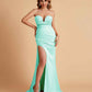 Elegant Satin Sweetheart Mermaid Side Slit Floor Length Bridesmaid Dresses