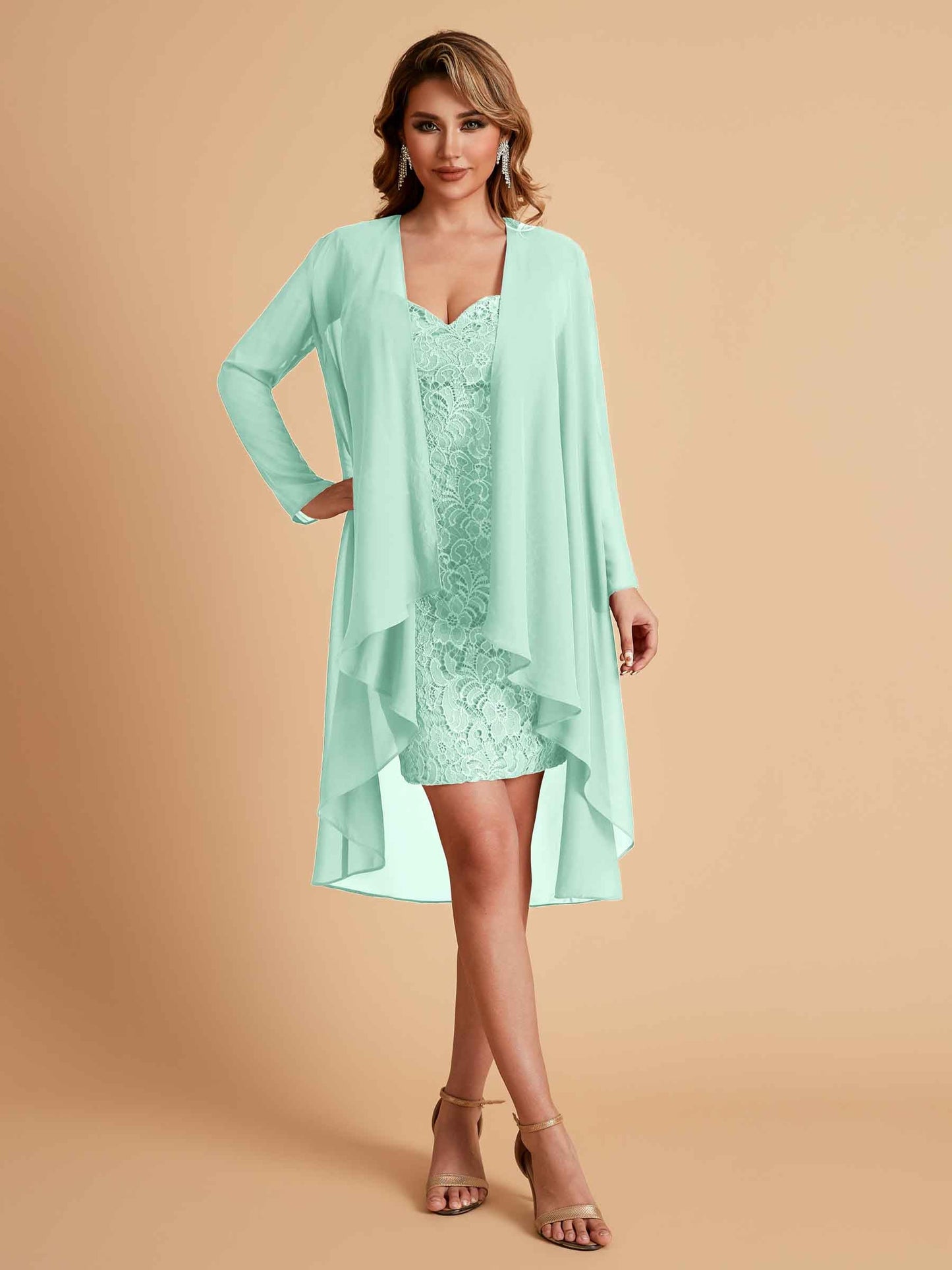 Elegant Column Chiffon Short Sleeveless Mother of the Brides Dresses Online