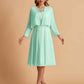 Elegant A-line Chiffon Jewel Short Mother of the Brides Dresses Online