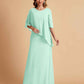 Elegant A-line Chiffon Half Sleeves V-neck Mother of the Brides Dresses Online