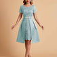Elegant A-line Short Sleeves Jewel Knee Length Mother of the Brides Dresses