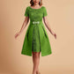 Elegant A-line Short Sleeves Jewel Knee Length Mother of the Brides Dresses