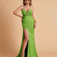 Elegant Satin Sweetheart Mermaid Side Slit Floor Length Bridesmaid Dresses