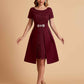 Elegant A-line Short Sleeves Jewel Knee Length Mother of the Brides Dresses