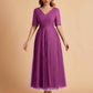 Elegant A-line Half Sleeves V-neck Mother of the Brides Dresses Online