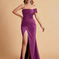 Sexy Satin One Shoulder Pleats Mermaid Bridesmaid Dresses Side Slit Floor Length