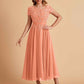 Elegant A-line Chiffon Short Sleeves Mother of the Brides Dresses Online