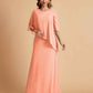Elegant A-line Chiffon Half Sleeves V-neck Mother of the Brides Dresses Online