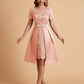 Elegant A-line Short Sleeves Jewel Knee Length Mother of the Brides Dresses