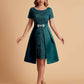Elegant A-line Short Sleeves Jewel Knee Length Mother of the Brides Dresses