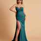 Elegant Satin Sweetheart Mermaid Side Slit Floor Length Bridesmaid Dresses