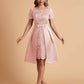 Elegant A-line Short Sleeves Jewel Knee Length Mother of the Brides Dresses