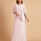 Elegant A-line Chiffon Half Sleeves V-neck Mother of the Brides Dresses Online