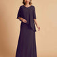 Elegant A-line Chiffon Half Sleeves V-neck Mother of the Brides Dresses Online