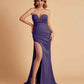 Elegant Satin Sweetheart Mermaid Side Slit Floor Length Bridesmaid Dresses