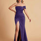 Sexy Satin One Shoulder Pleats Mermaid Bridesmaid Dresses Side Slit Floor Length