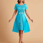 Elegant A-line Short Sleeves Jewel Knee Length Mother of the Brides Dresses