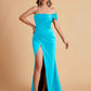 Sexy Satin One Shoulder Pleats Mermaid Bridesmaid Dresses Side Slit Floor Length