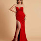 Elegant Satin Sweetheart Mermaid Side Slit Floor Length Bridesmaid Dresses