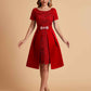 Elegant A-line Short Sleeves Jewel Knee Length Mother of the Brides Dresses
