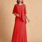Elegant A-line Chiffon Half Sleeves V-neck Mother of the Brides Dresses Online