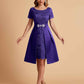 Elegant A-line Short Sleeves Jewel Knee Length Mother of the Brides Dresses