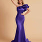 Elegant Satin One Shoulder Pleats Mermaid Bridesmaid Dresses Floor Length