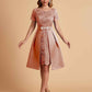 Elegant A-line Short Sleeves Jewel Knee Length Mother of the Brides Dresses
