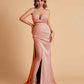 Elegant Satin Sweetheart Mermaid Side Slit Floor Length Bridesmaid Dresses