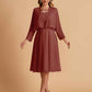 Elegant A-line Chiffon Jewel Short Mother of the Brides Dresses Online