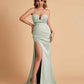 Elegant Satin Sweetheart Mermaid Side Slit Floor Length Bridesmaid Dresses