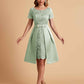 Elegant A-line Short Sleeves Jewel Knee Length Mother of the Brides Dresses