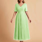 Elegant A-line Half Sleeves V-neck Mother of the Brides Dresses Online