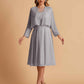Elegant A-line Chiffon Jewel Short Mother of the Brides Dresses Online