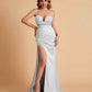 Elegant Satin Sweetheart Mermaid Side Slit Floor Length Bridesmaid Dresses
