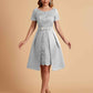 Elegant A-line Short Sleeves Jewel Knee Length Mother of the Brides Dresses