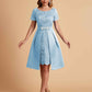 Elegant A-line Short Sleeves Jewel Knee Length Mother of the Brides Dresses