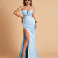 Elegant Satin Sweetheart Mermaid Side Slit Floor Length Bridesmaid Dresses