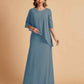 Elegant A-line Chiffon Half Sleeves V-neck Mother of the Brides Dresses Online