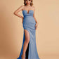Elegant Satin Sweetheart Mermaid Side Slit Floor Length Bridesmaid Dresses