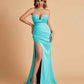 Elegant Satin Sweetheart Mermaid Side Slit Floor Length Bridesmaid Dresses