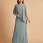 Elegant A-line Chiffon Half Sleeves V-neck Mother of the Brides Dresses Online