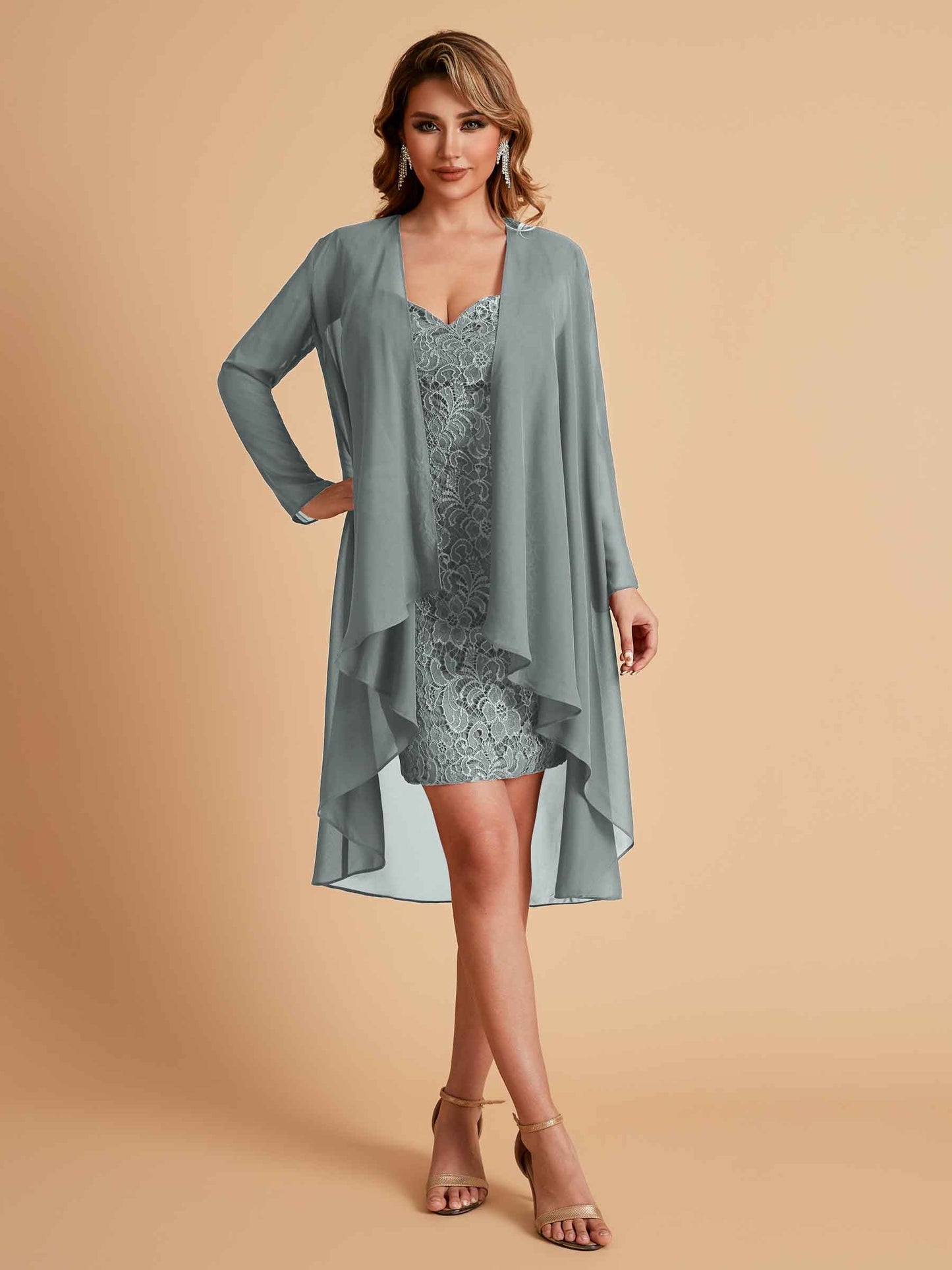 Elegant Column Chiffon Short Sleeveless Mother of the Brides Dresses Online