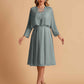 Elegant A-line Chiffon Jewel Short Mother of the Brides Dresses Online
