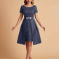 Elegant A-line Short Sleeves Jewel Knee Length Mother of the Brides Dresses